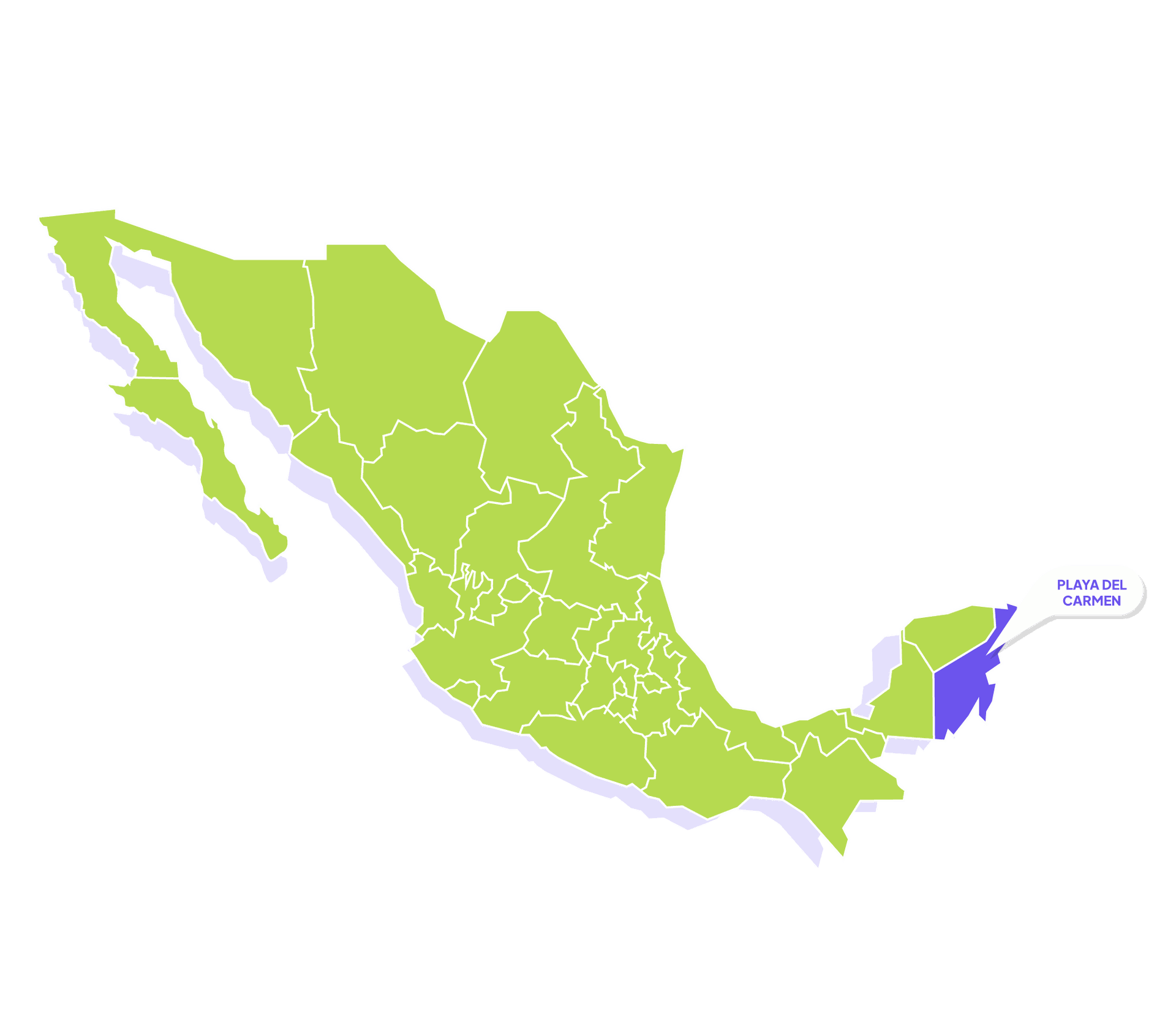 mapa de méxico señalado playa del carmen odoo